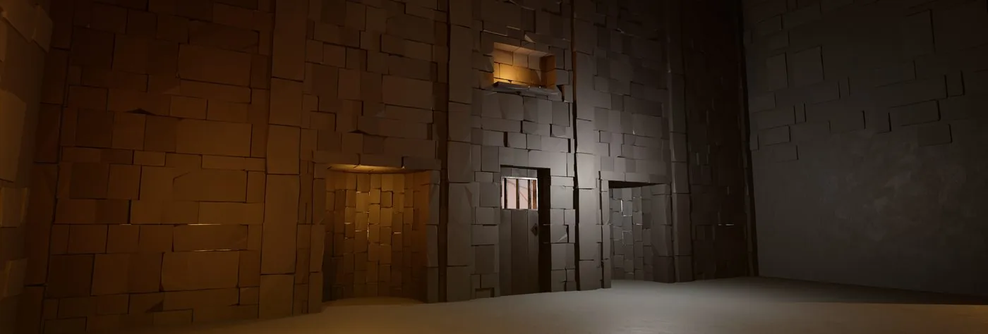 A grand torch-lit stone hall deep in a dungeon